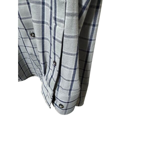 Peter Millar Mens Gray and Blue Plaid Button Up Shirt Size Large - Picture 6 of 6